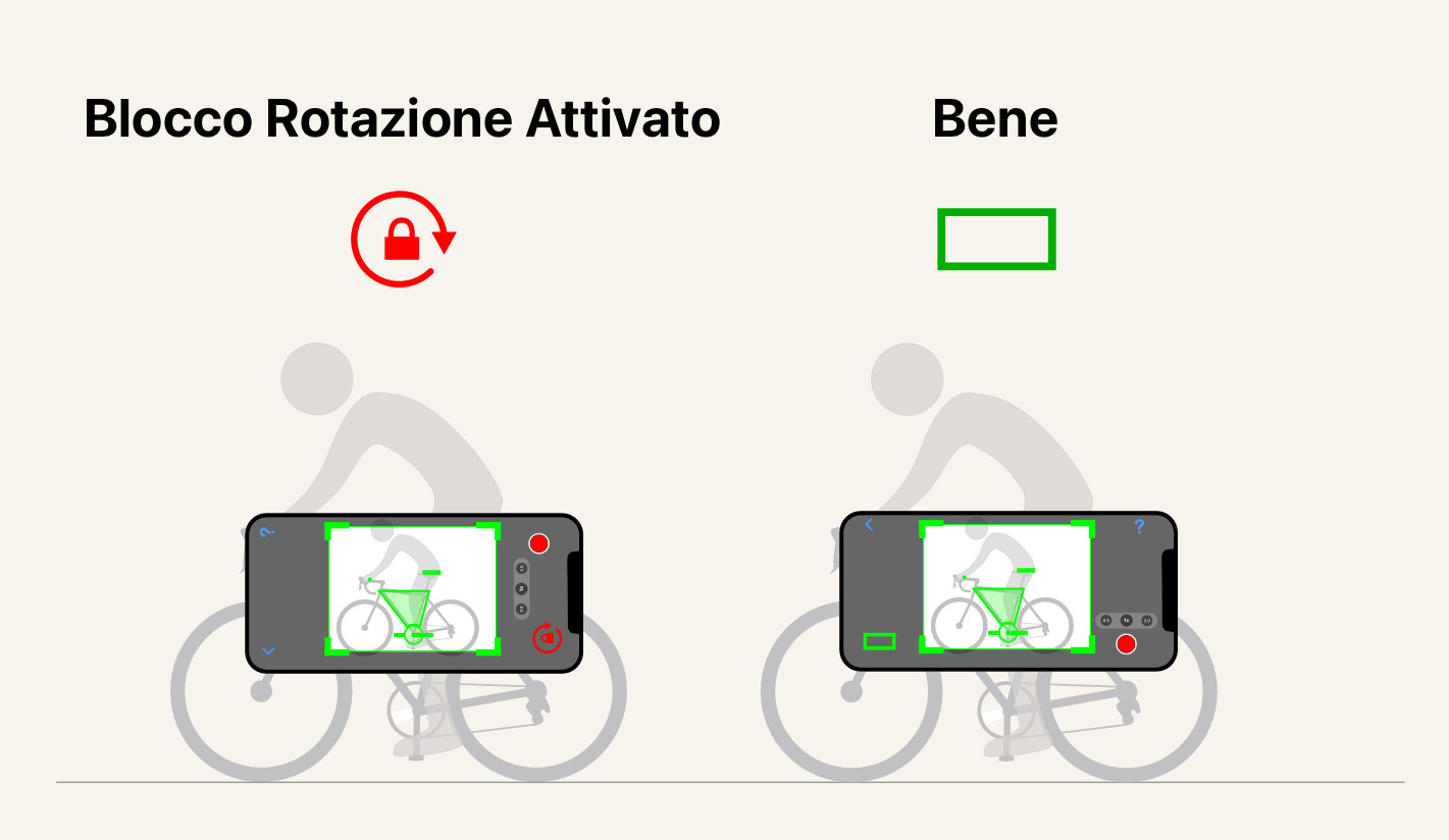 Disattiva il blocco della rotazione. Se il blocco della rotazione del telefono è attivo, l'app non riesce a orientarsi. Disattivalo perché la schermata della fotocamera si disponga per il verso giusto.