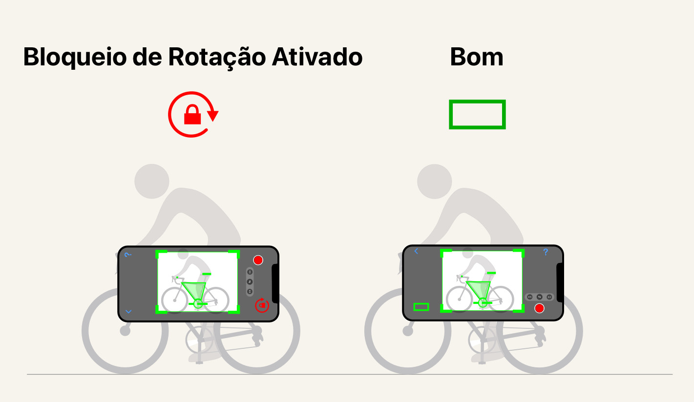 Desativa o bloqueio de rotação. Se o bloqueio de rotação do telemóvel estiver ativo, a app não se consegue orientar. Desativa-o para que o ecrã da câmara fique virado para o lado certo.