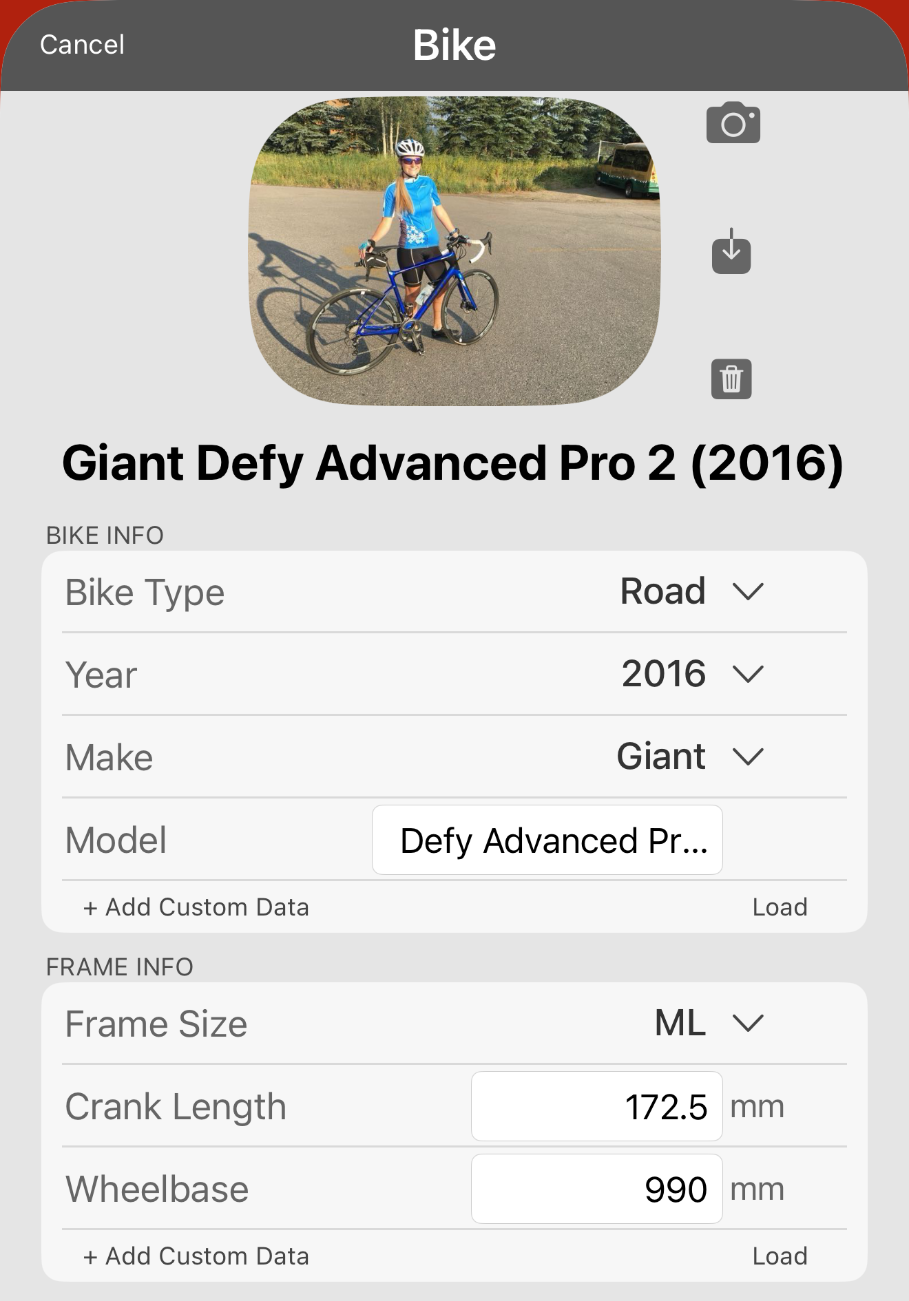 The Demo bike profile. You should have this example too.