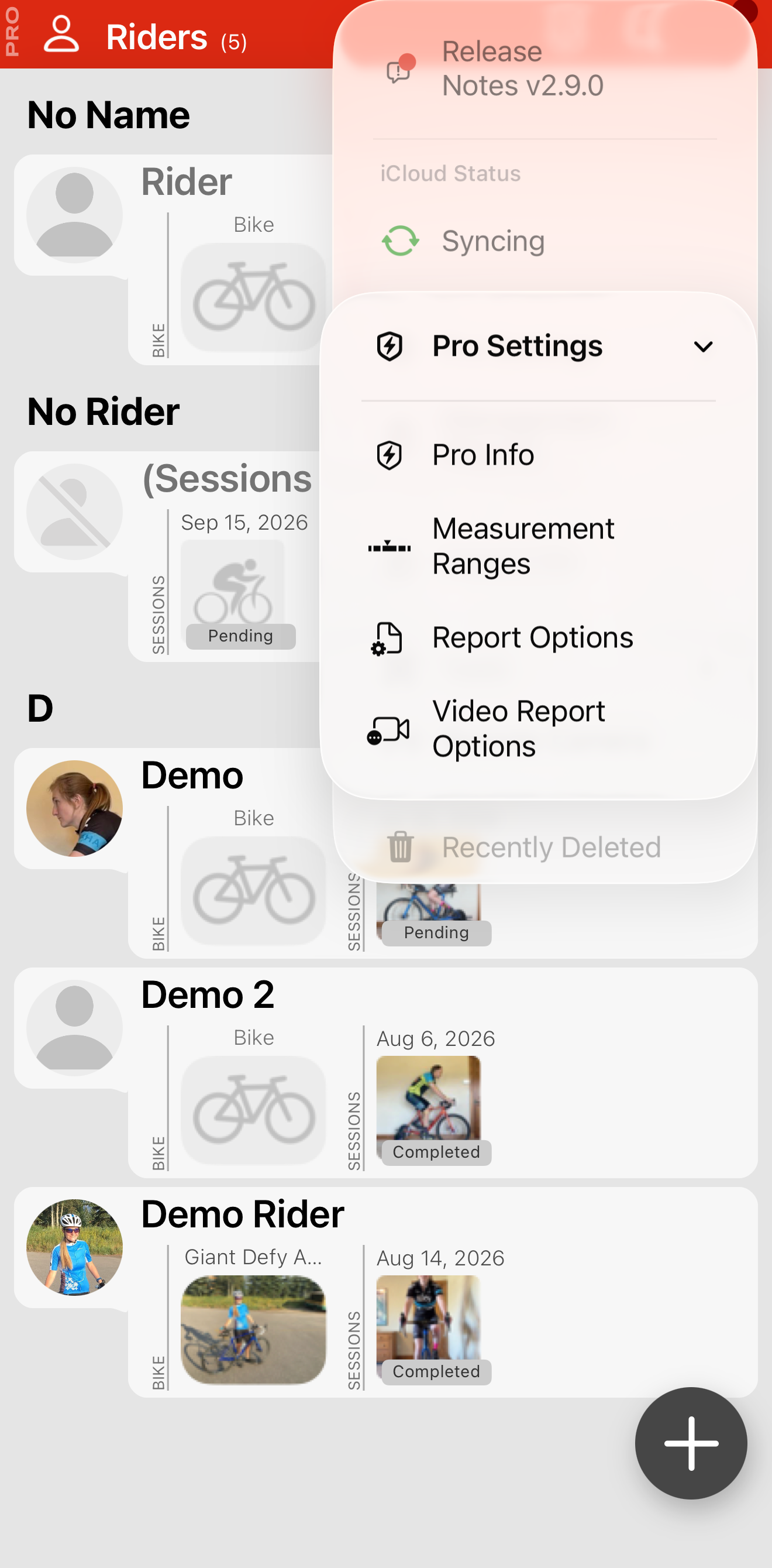 Pro Settings on the main screen.