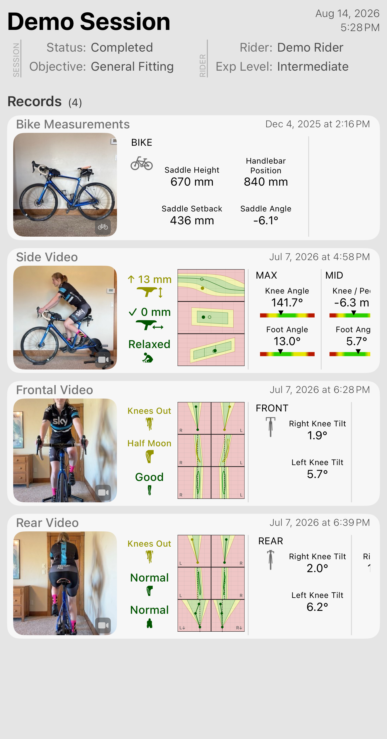 A finished session under one rider.