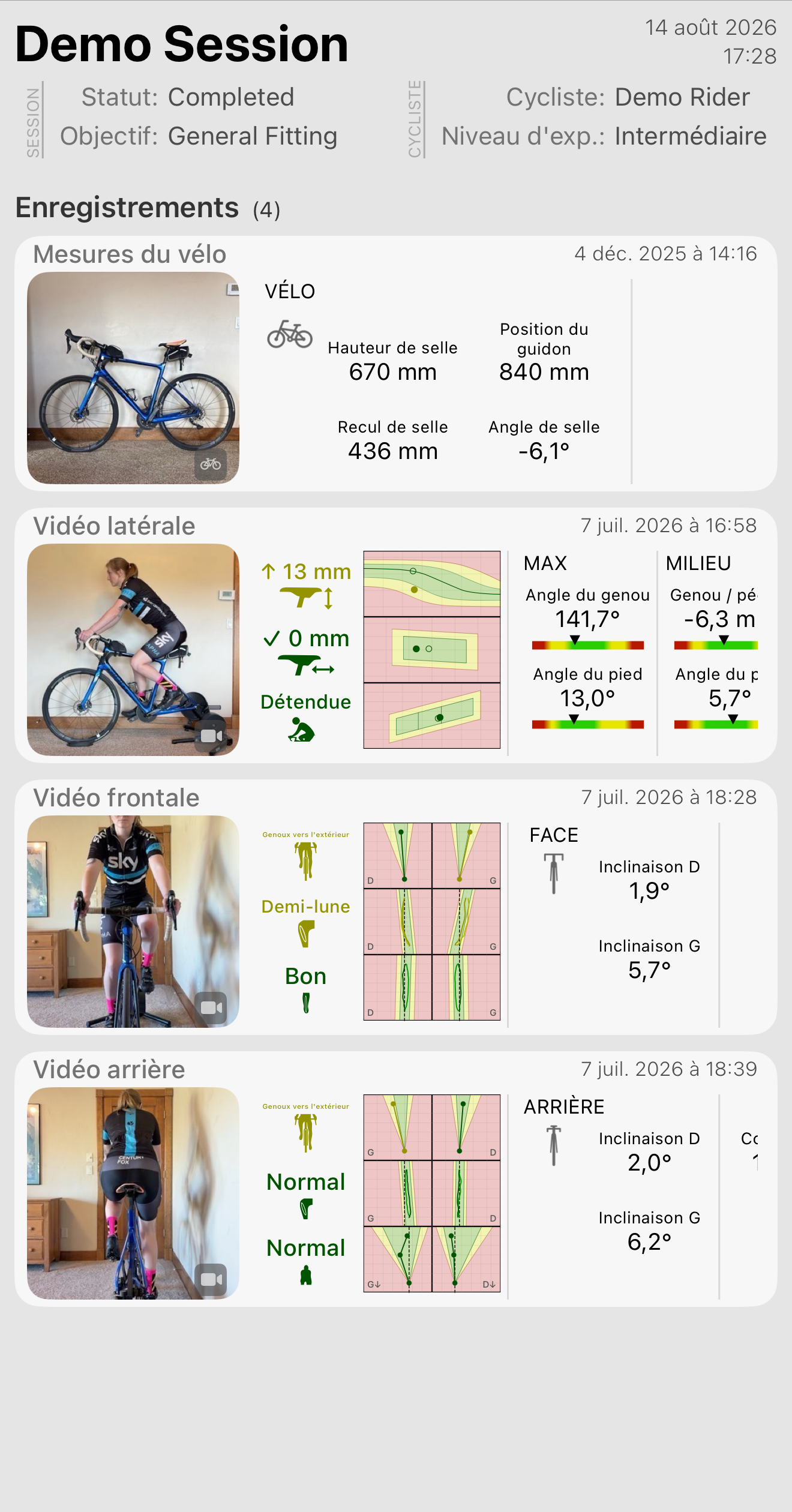 Une session terminée, sous un cycliste.