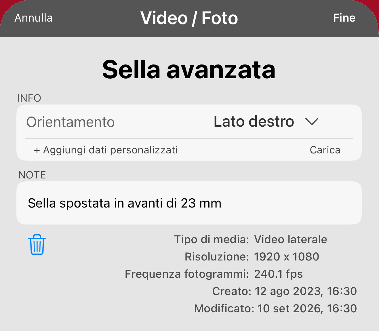 Dare un nome a una registrazione e annotare che cosa è cambiato.